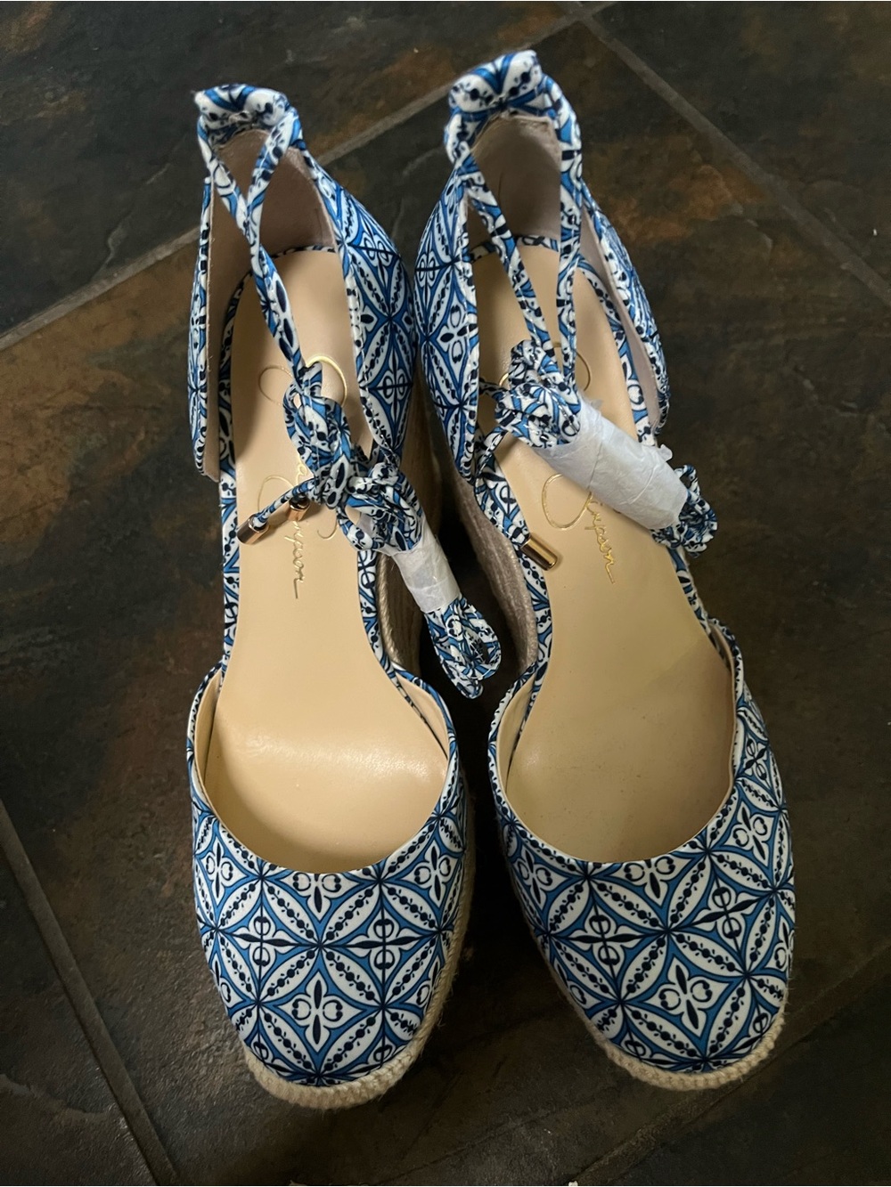 Jessica Simpson Weyla Platform lace up Espadrille Wedges size 7.5